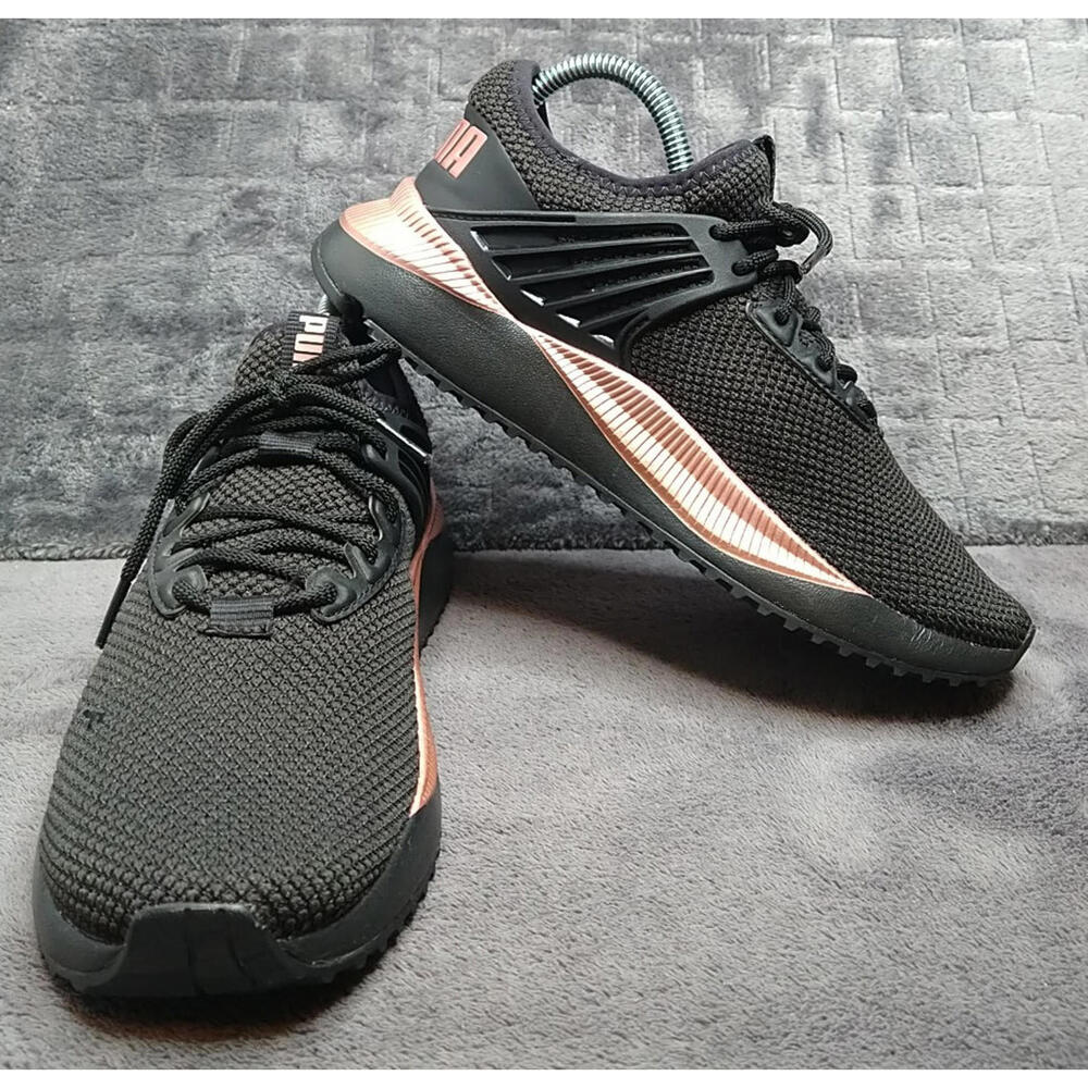 PUMA Women's 8 Pacer Future Shine Shoes Lux Black Rose Gold
